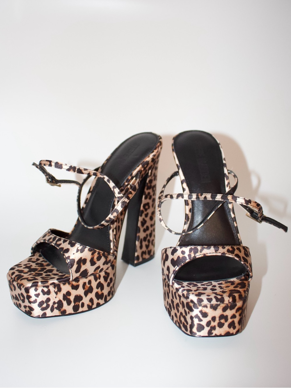 Steve Madden Leopard Print Platform Sandals - Black Insole